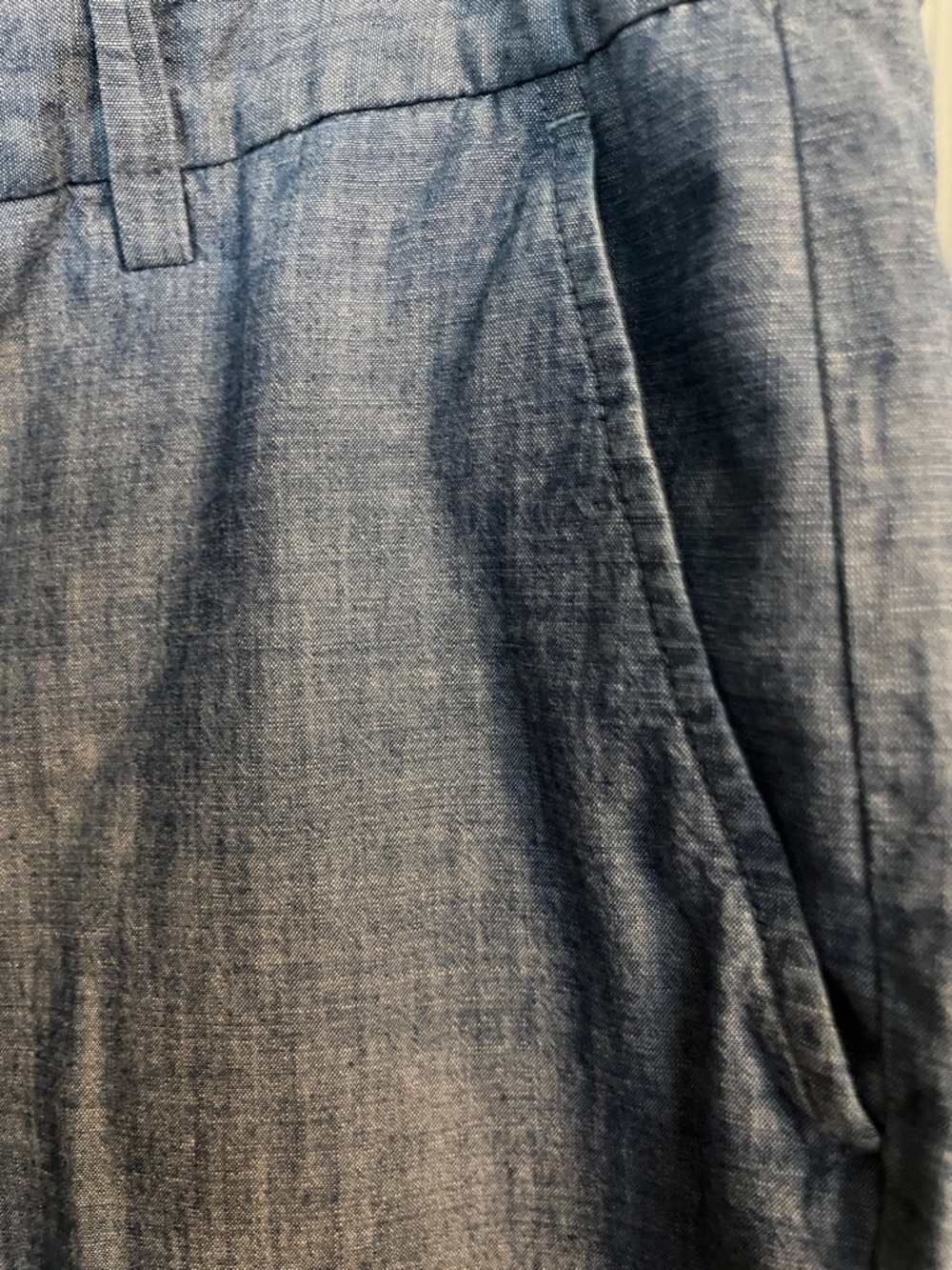 Lands End Classic Lightweight Chambray Trousers in Light Denim Blue - Picture 4 of 8